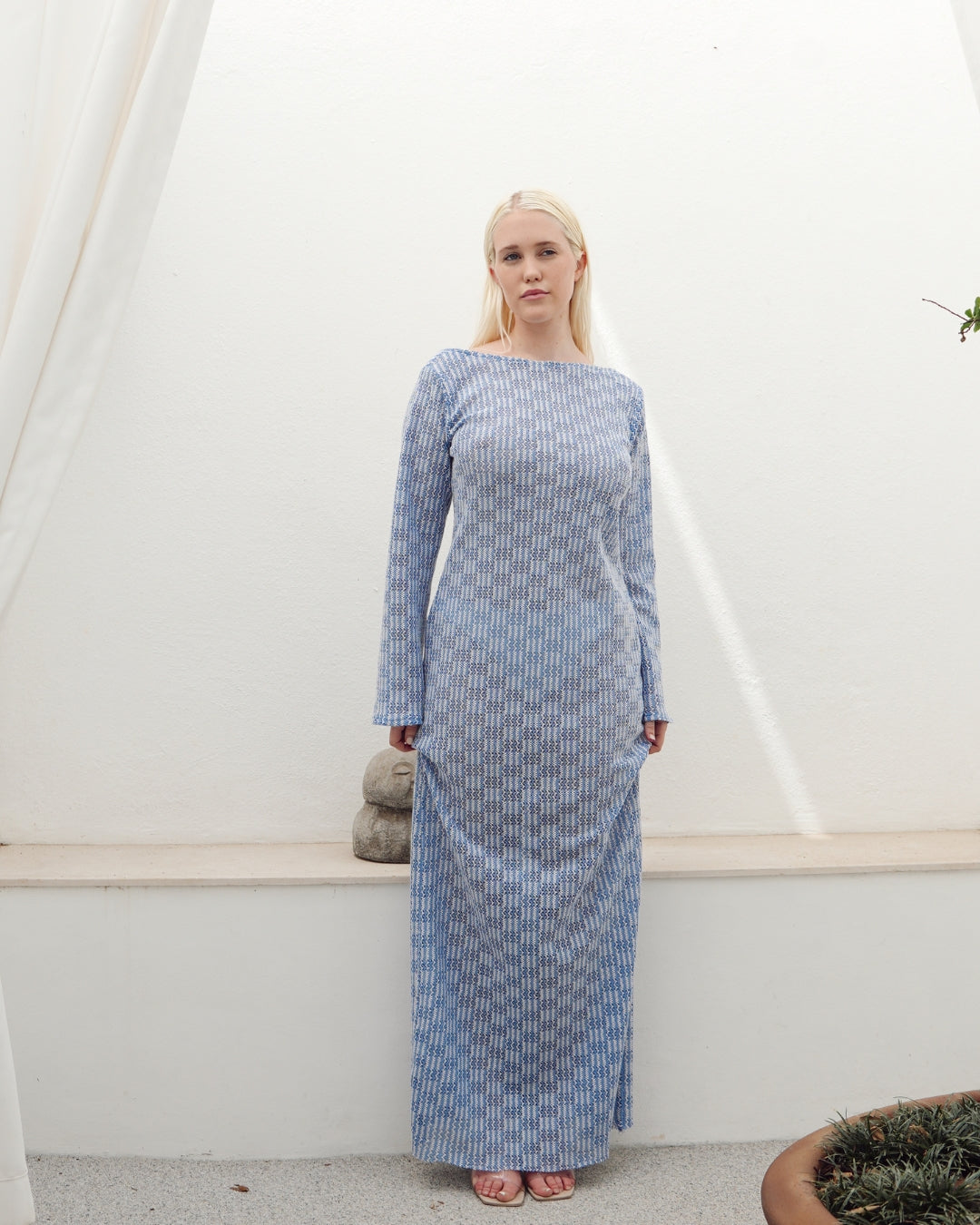 M | Blue Knit Swimsuit Cover Up