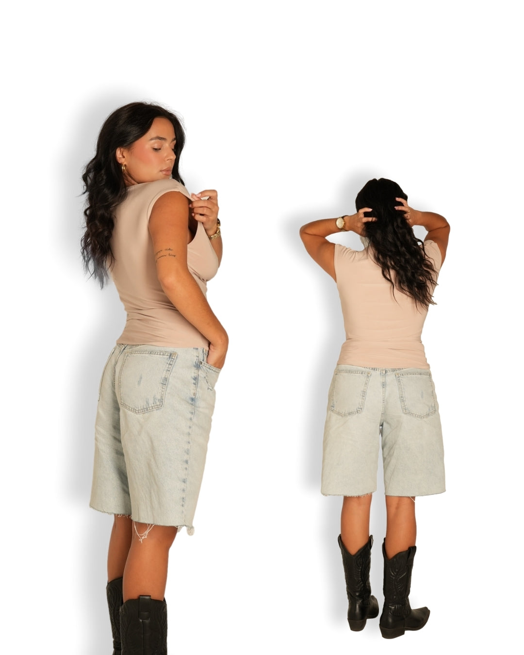 L | Tan Cowl Neck Top
