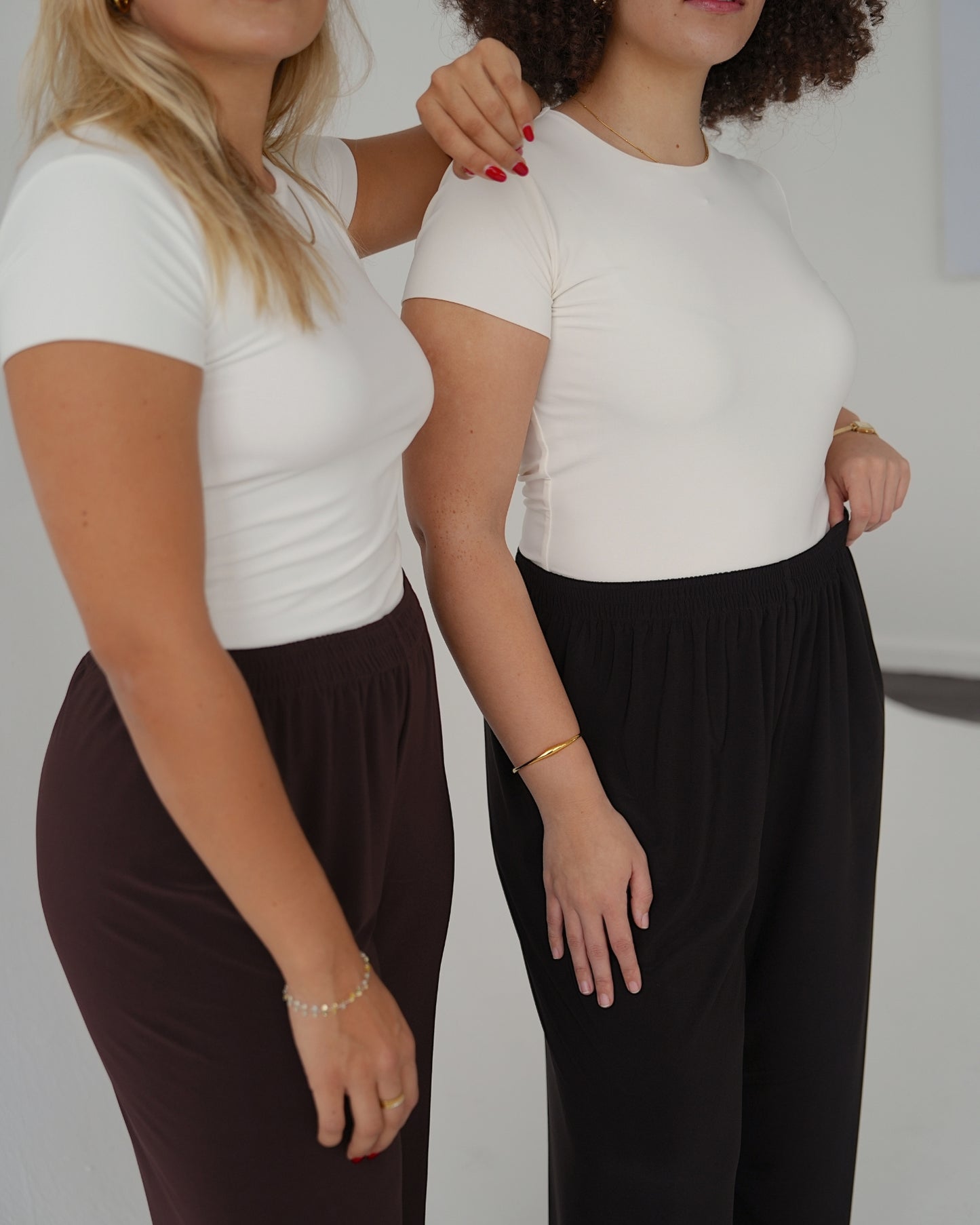 L | Cream Basic T-shirt