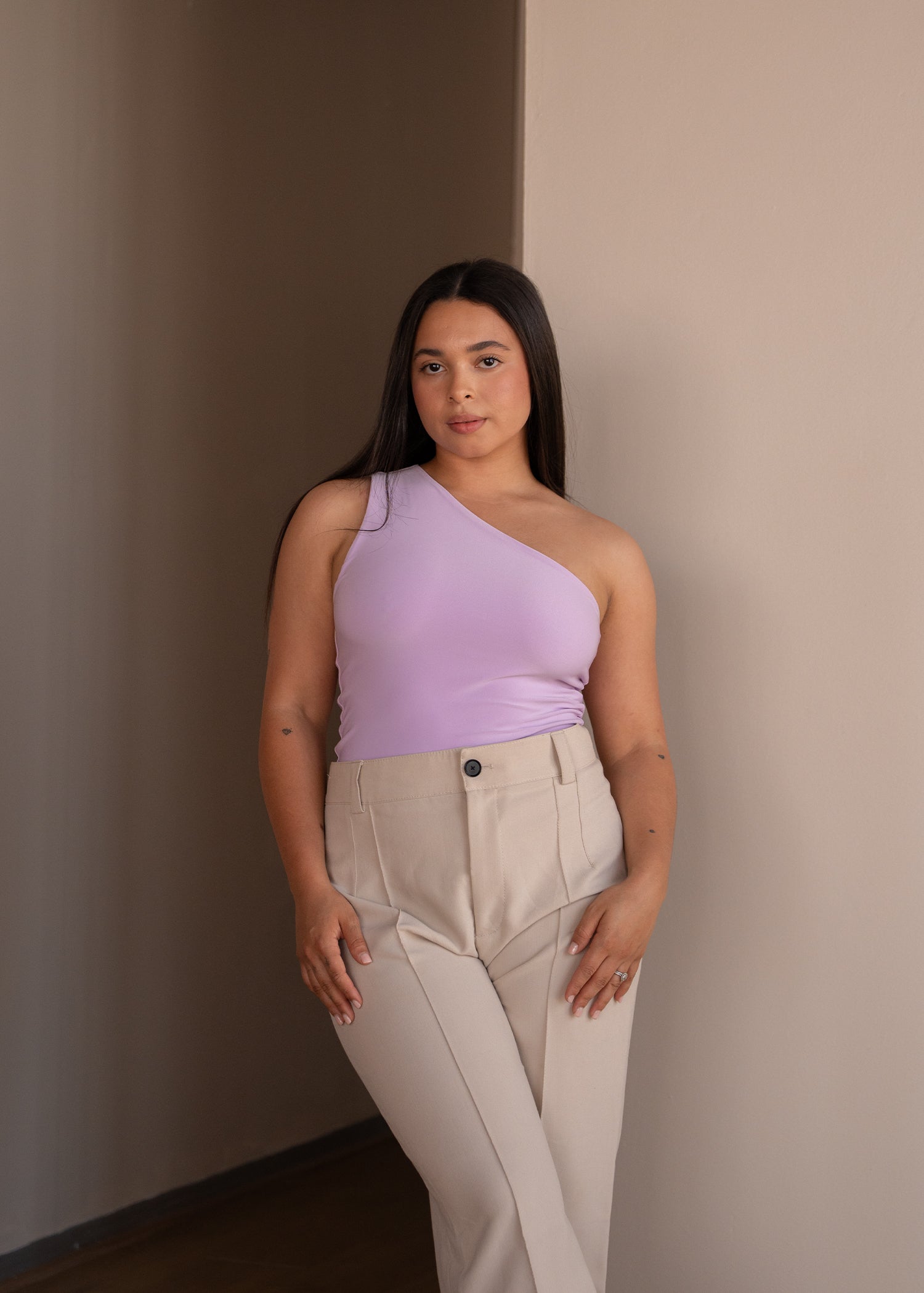 Lilac One Shoulder Top