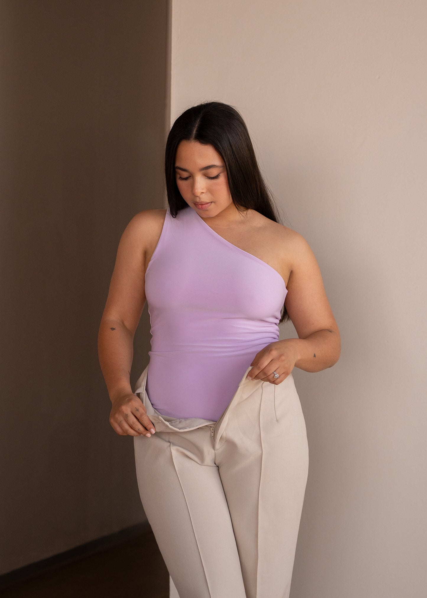 Lilac One Shoulder Top