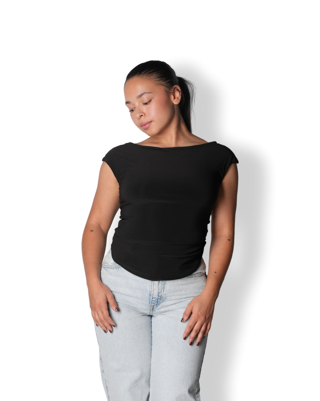 Free Black Low Back Top