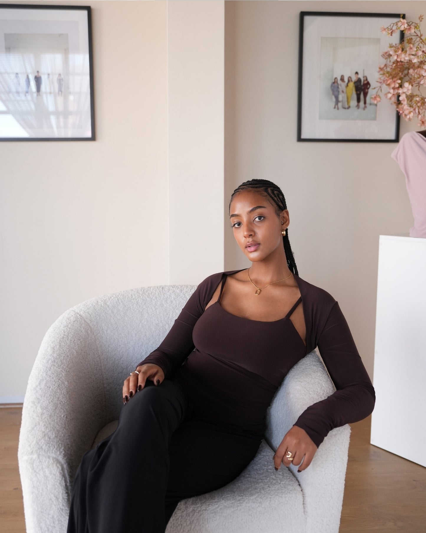 M | Chocolate Brown Shrug Top