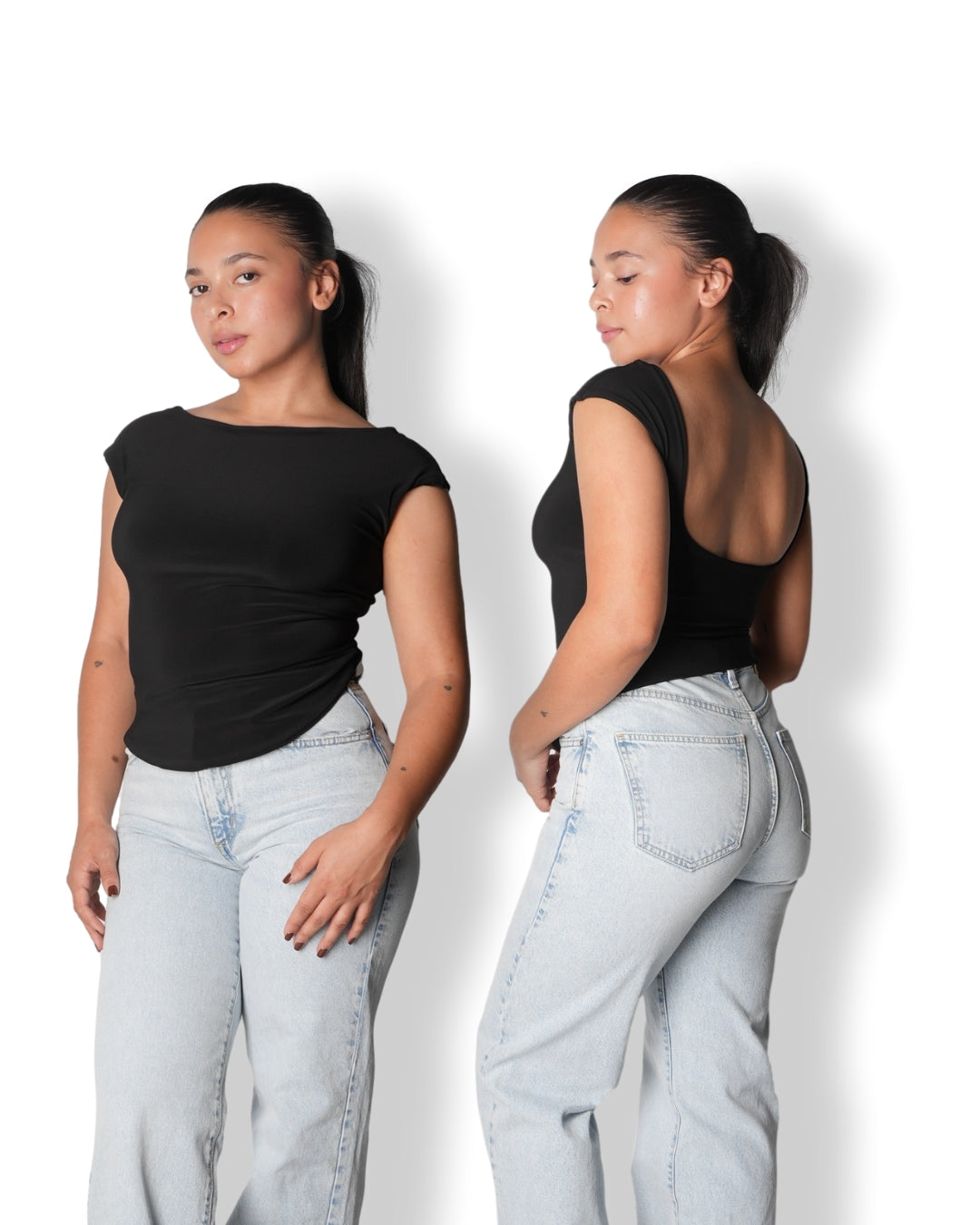 Free Black Low Back Top