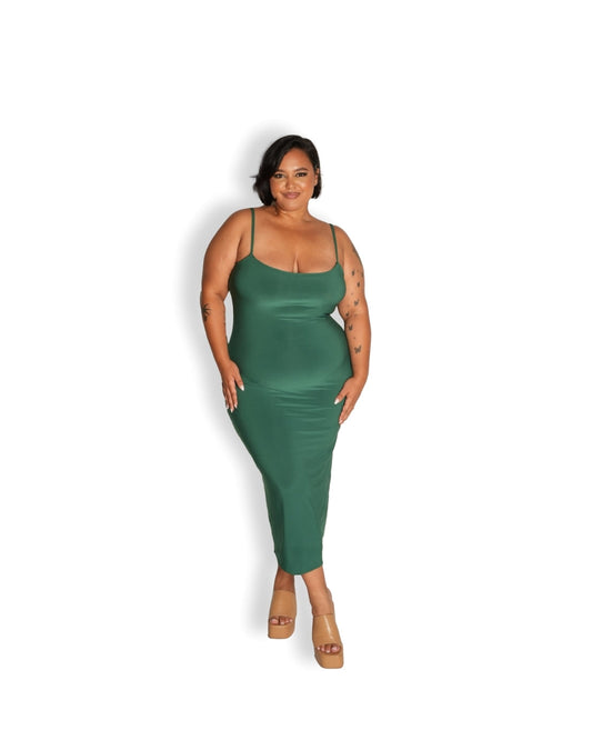 Small: Tall Deep Green Sculpted Sculpted Dress