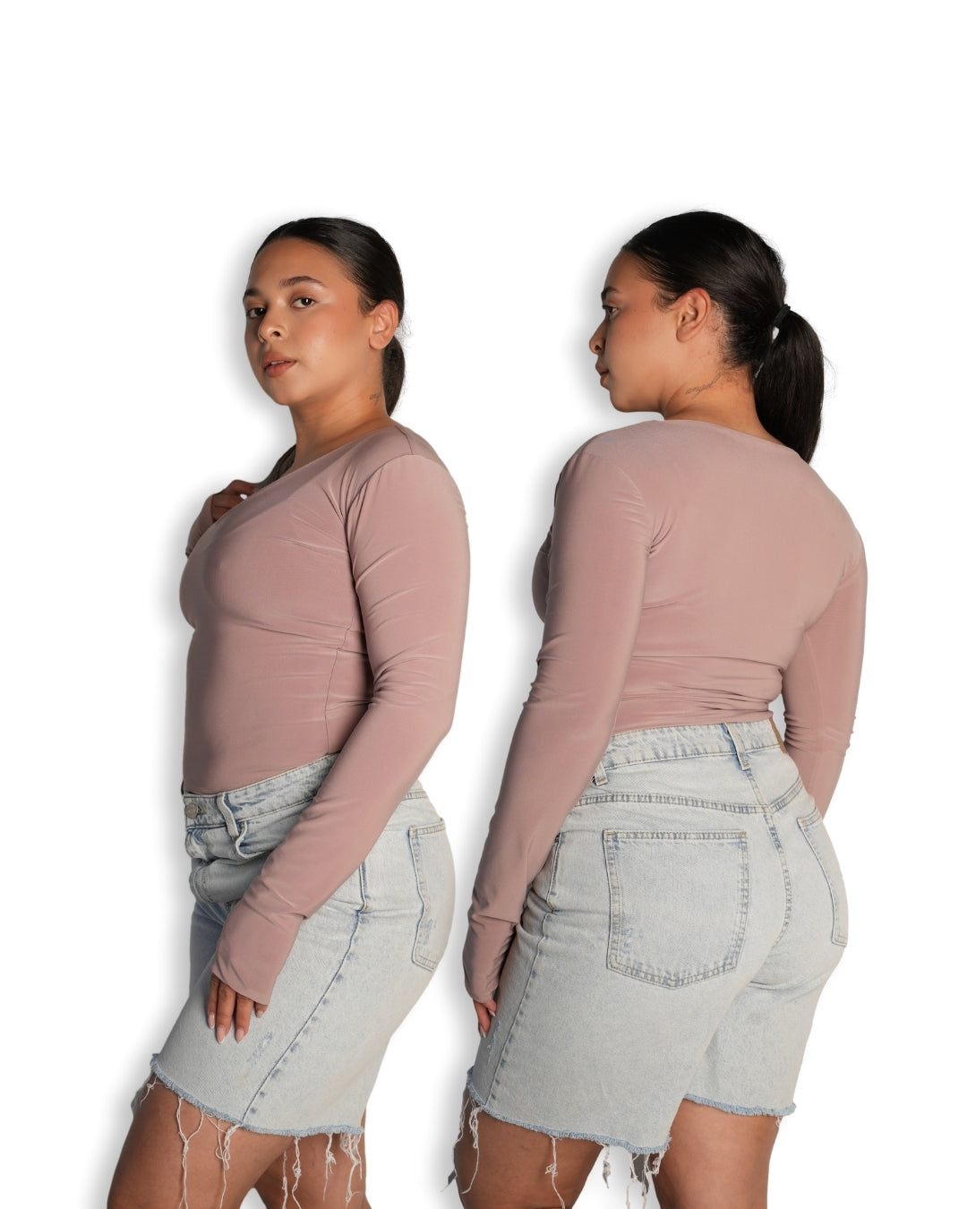 Grey Cowl Neck Top