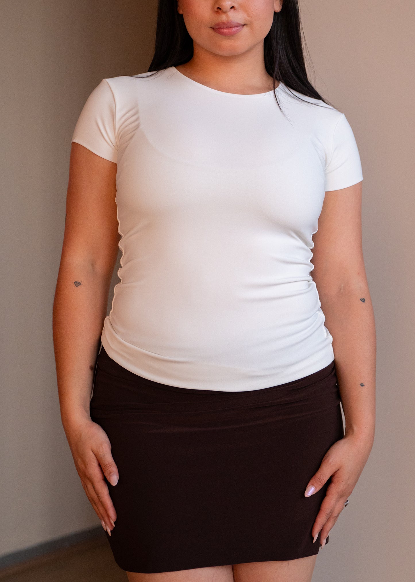 Cream Basic T-shirt