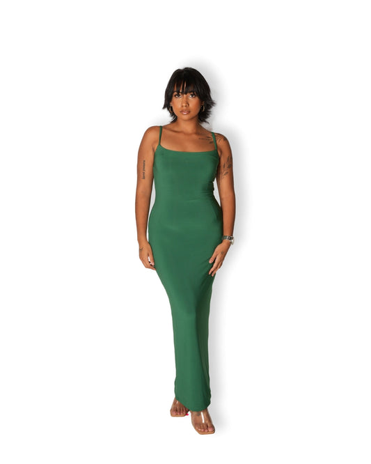 Medium: Tall Deep Green Sculpted Dress