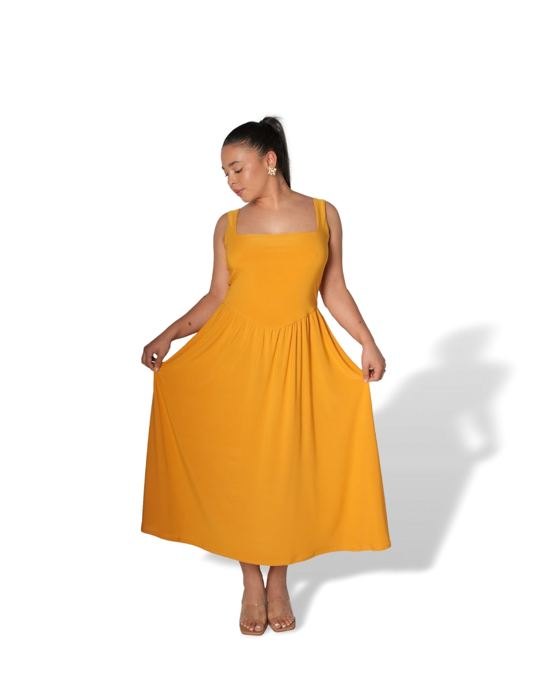 Mustard tank dress best sale