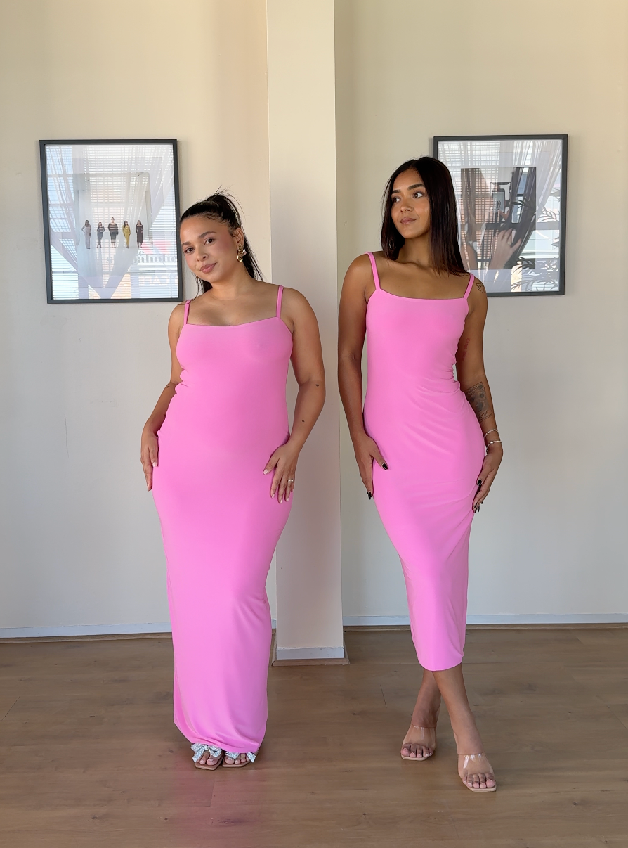 M | Warm Pink Sculpted Dress: Tall