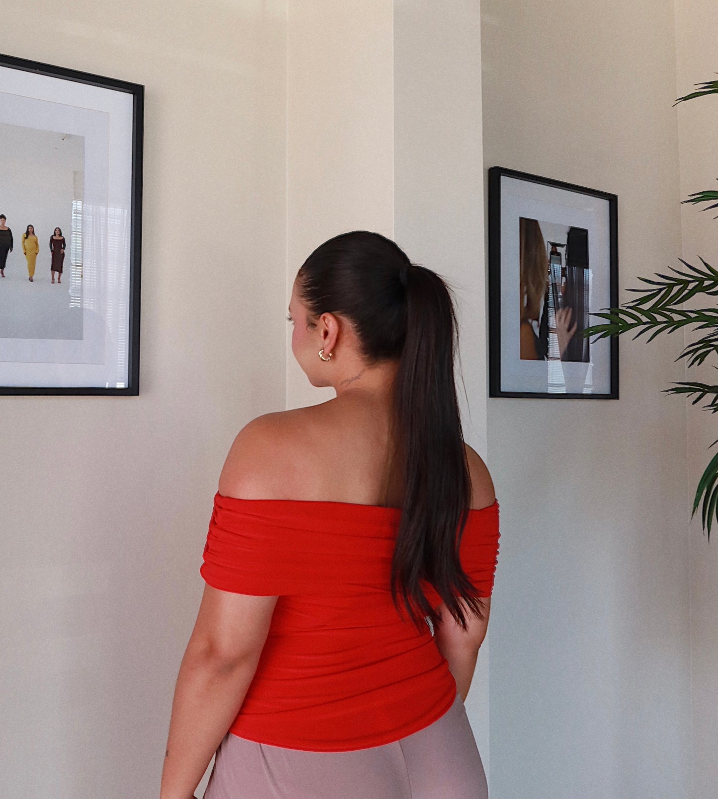 Red Off Shoulder Top