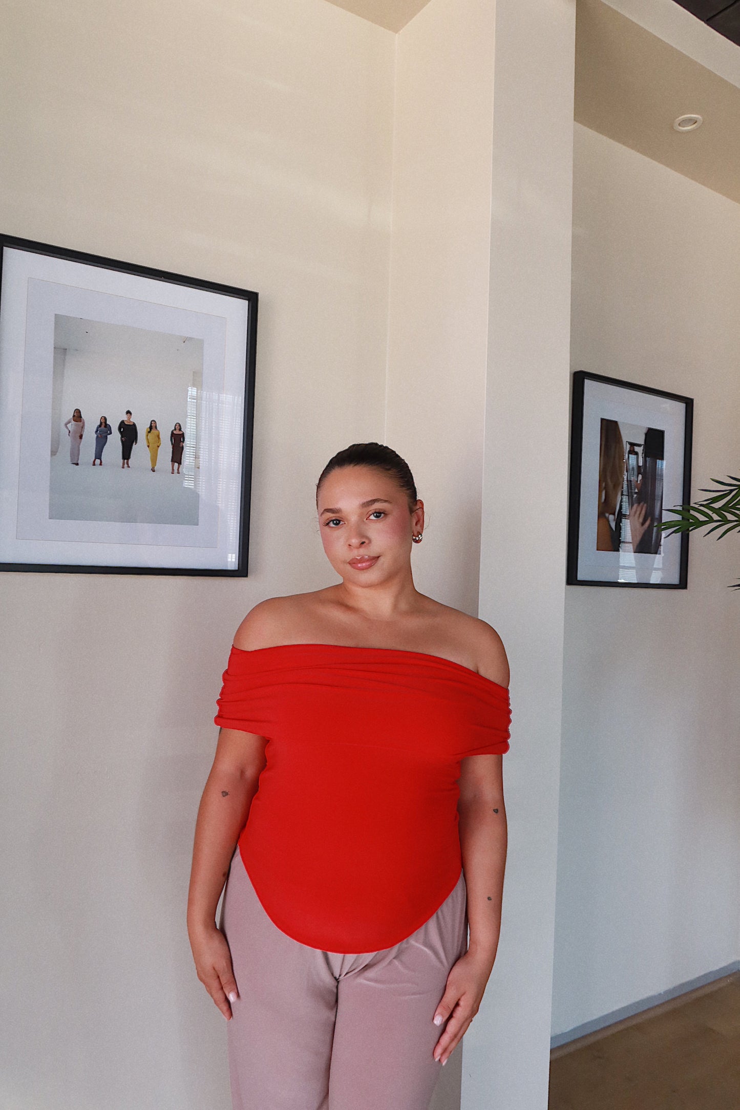 Red Off Shoulder Top