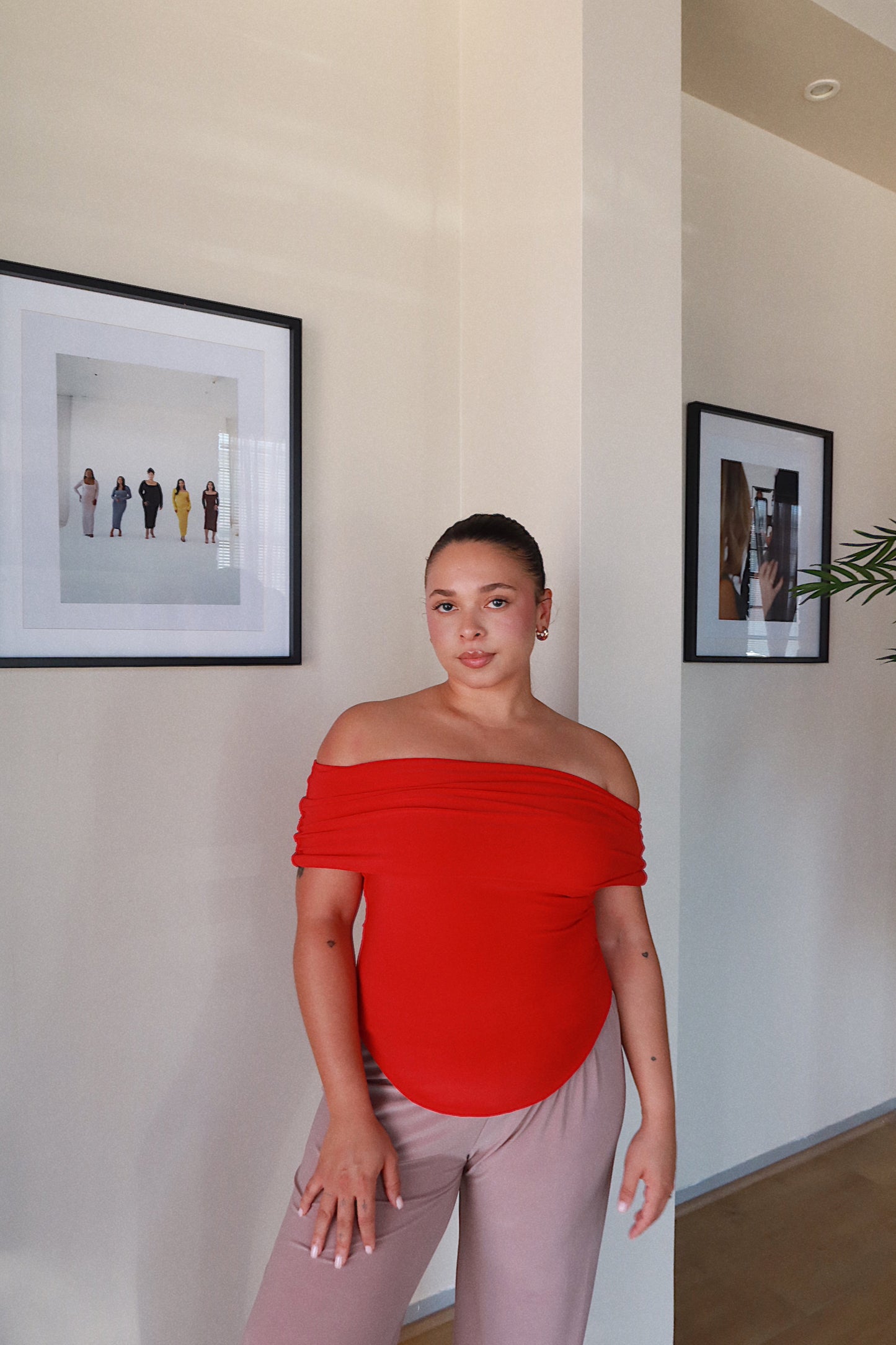 Red Off Shoulder Top