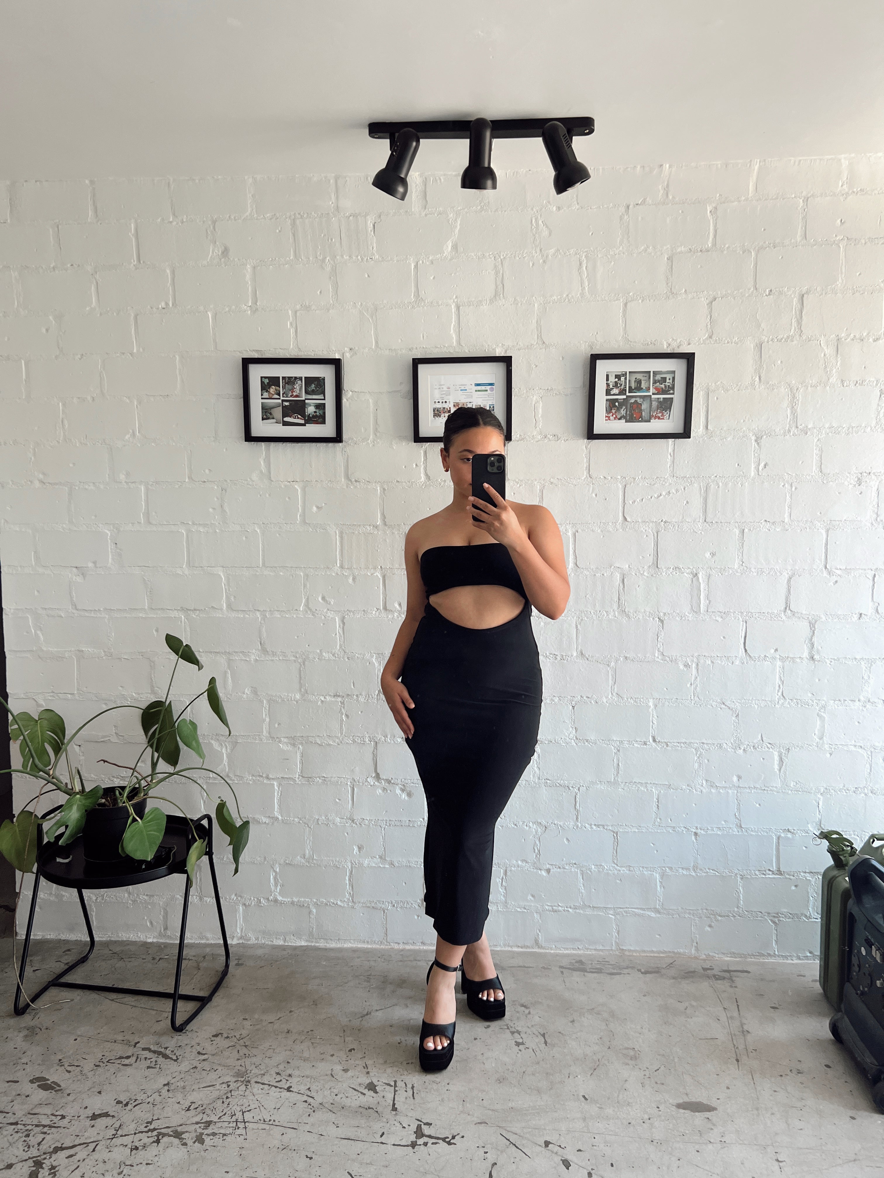 Black Reversible Strapless Dress