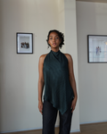 Emerald Pleated Halter Neck Top