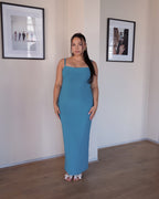 Teal Sculpted Dress