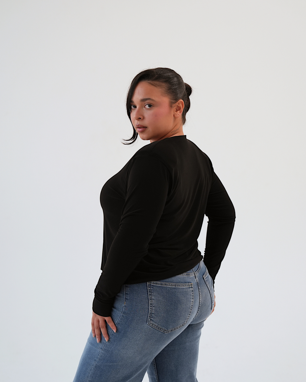 Black Venus Blouse with Slit