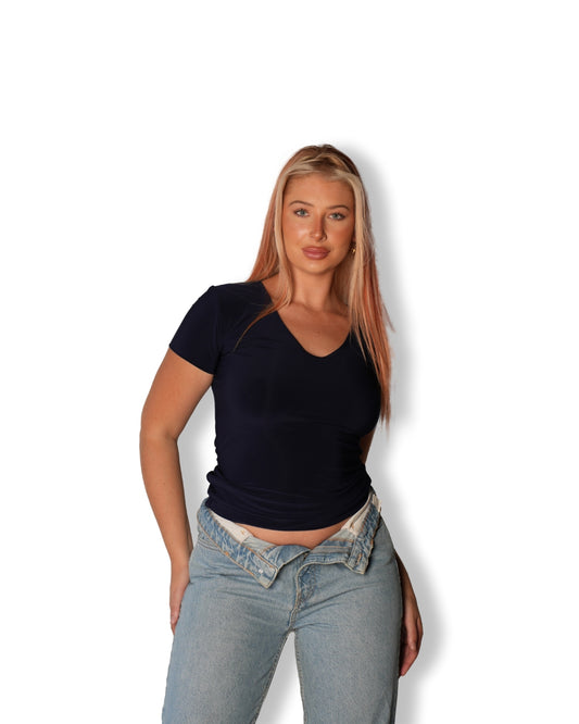 Navy Blue V-Neck T-shirt