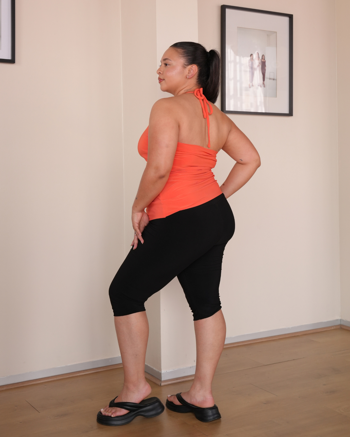 Orange String Halter Neck Top