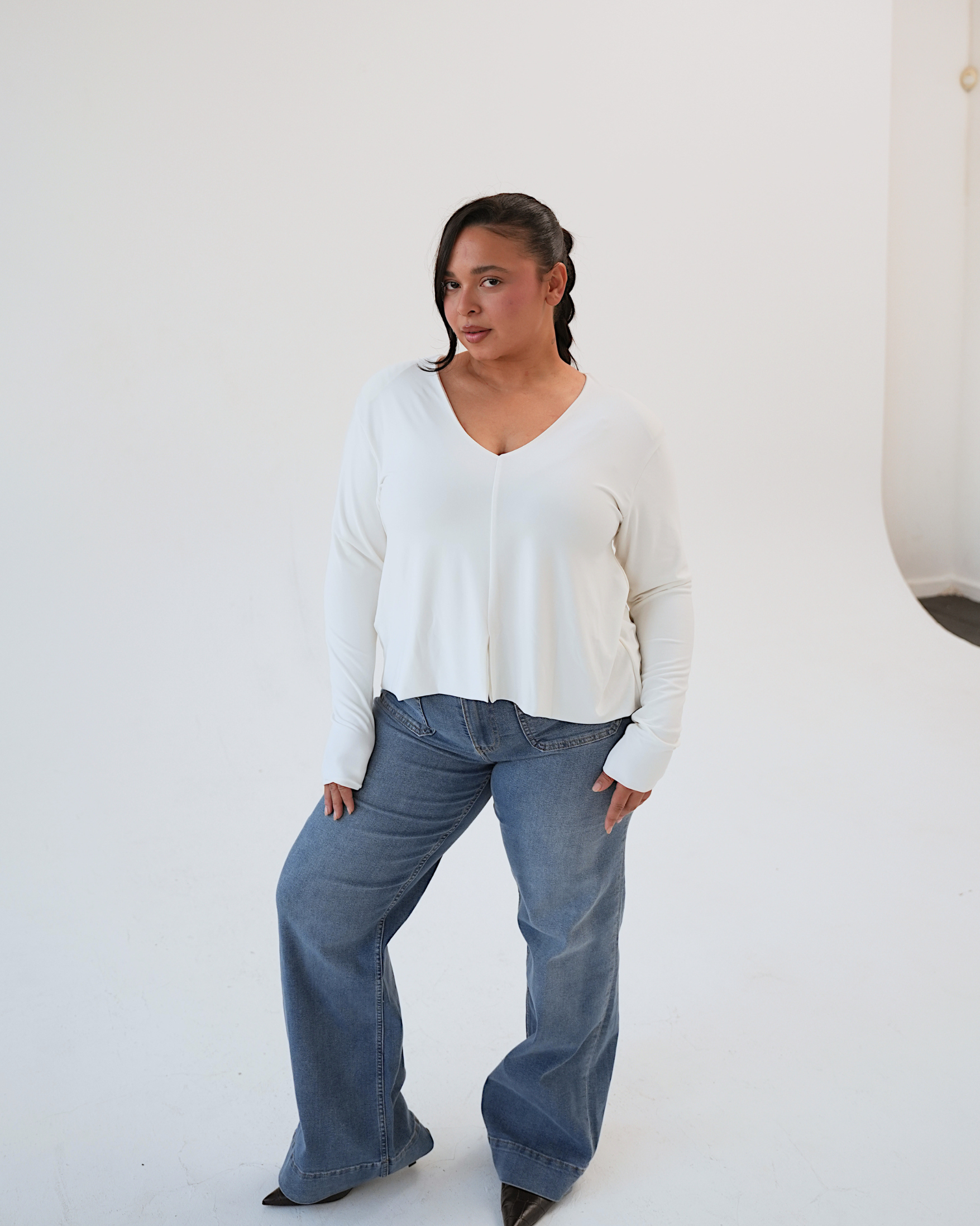 Cream Venus Blouse with Slit