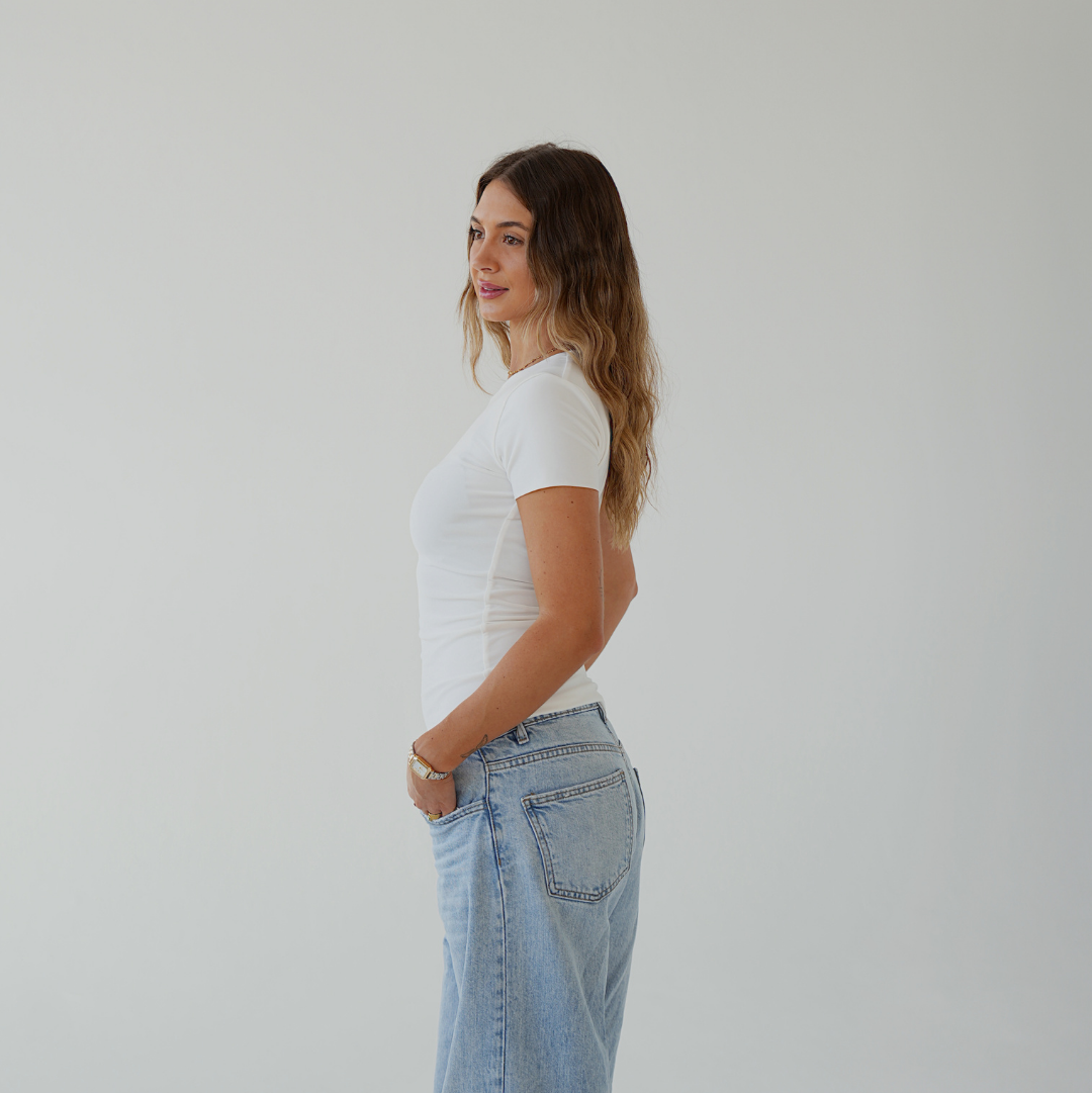 Cream Basic T-shirt
