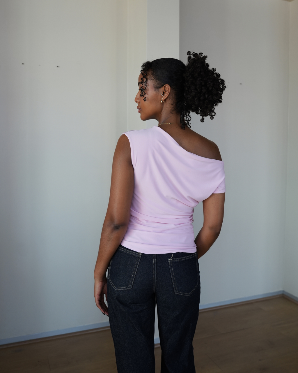 Baby Pink Cowl Neck Top