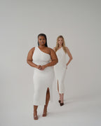 Cream One Shoulder Cocktail Dress