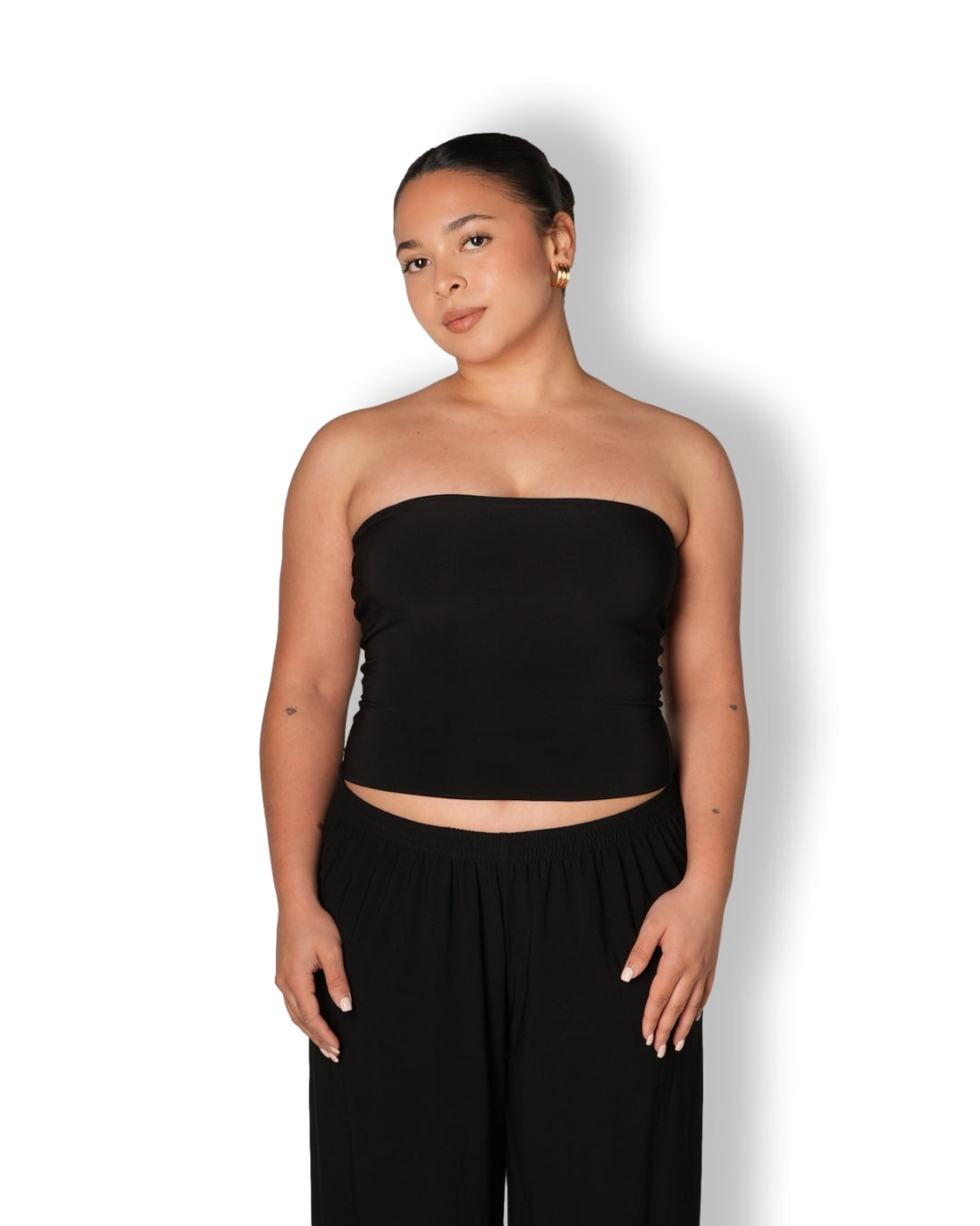 Black Bandeau Crop Top