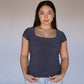 Grey Square Neck T-shirt