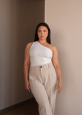 Cream One Shoulder Top