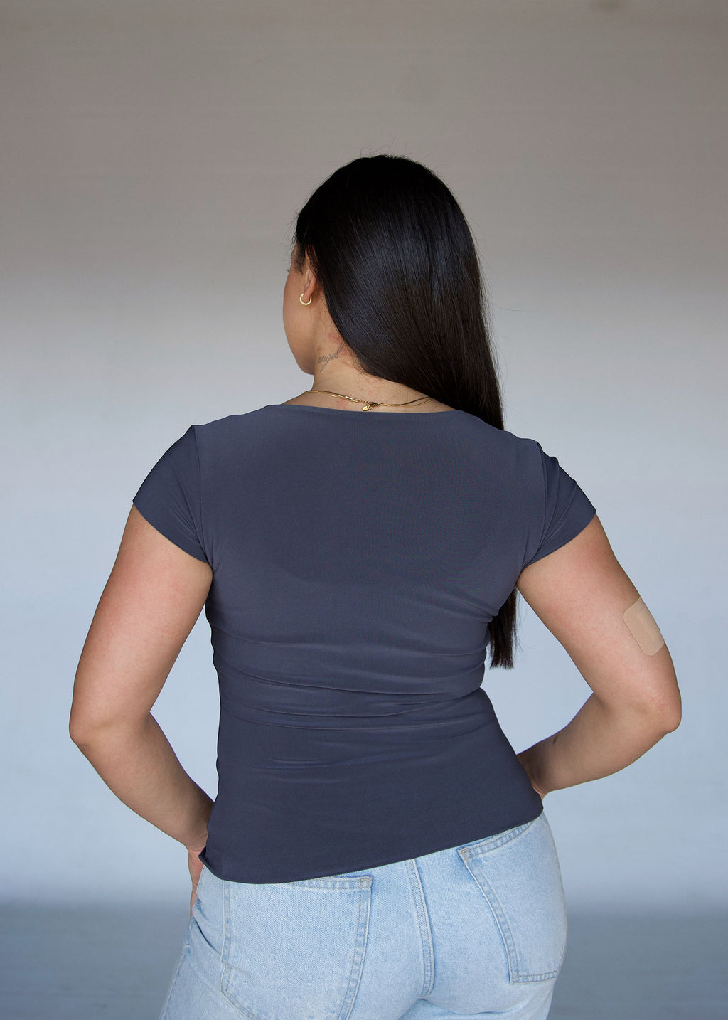 Grey Square Neck T-shirt