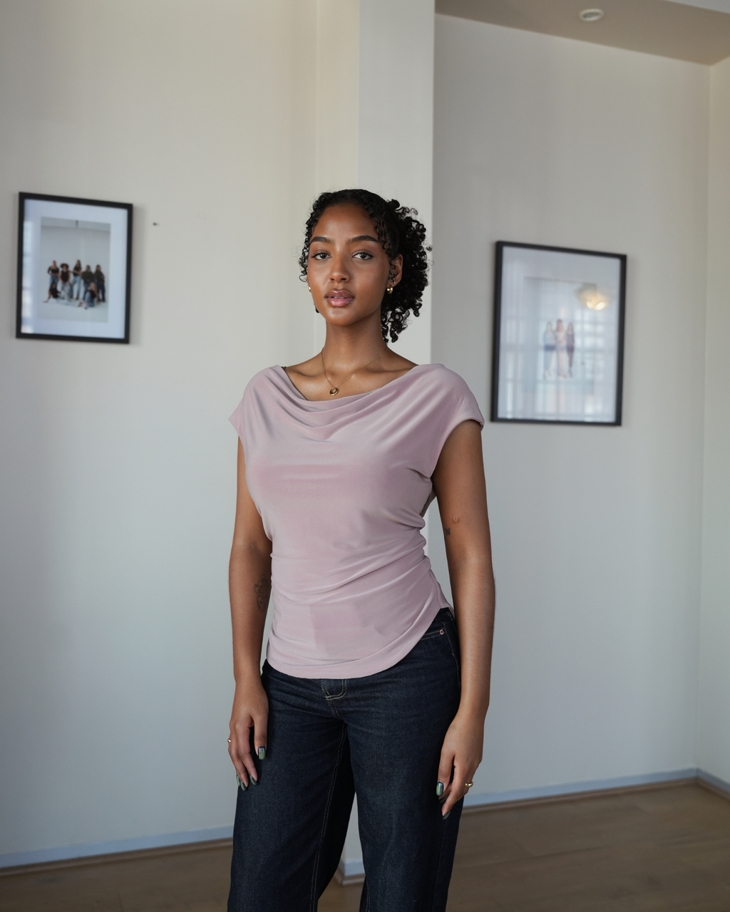 Mocha Cowl Neck Top