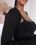 XL | Charcoal Knit Shrug Top