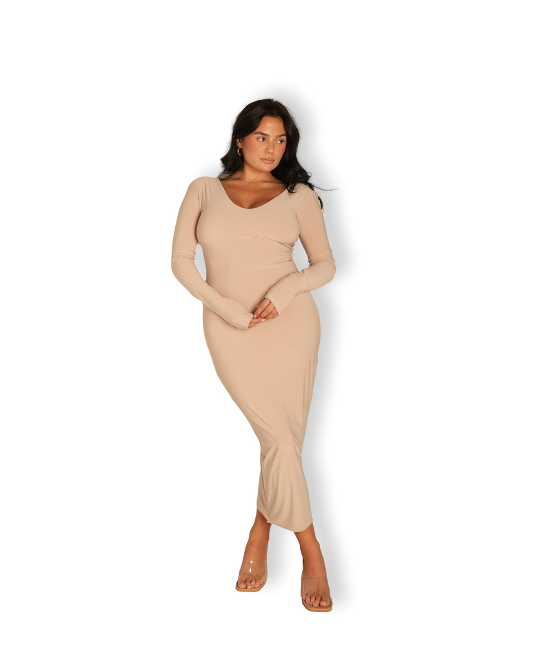 Tan Boss Babe Dress