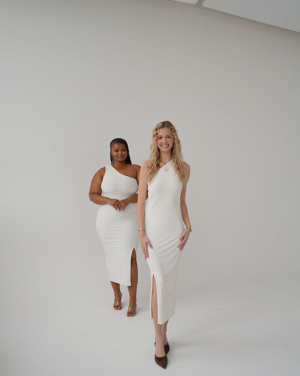 Cream One Shoulder Cocktail Dress