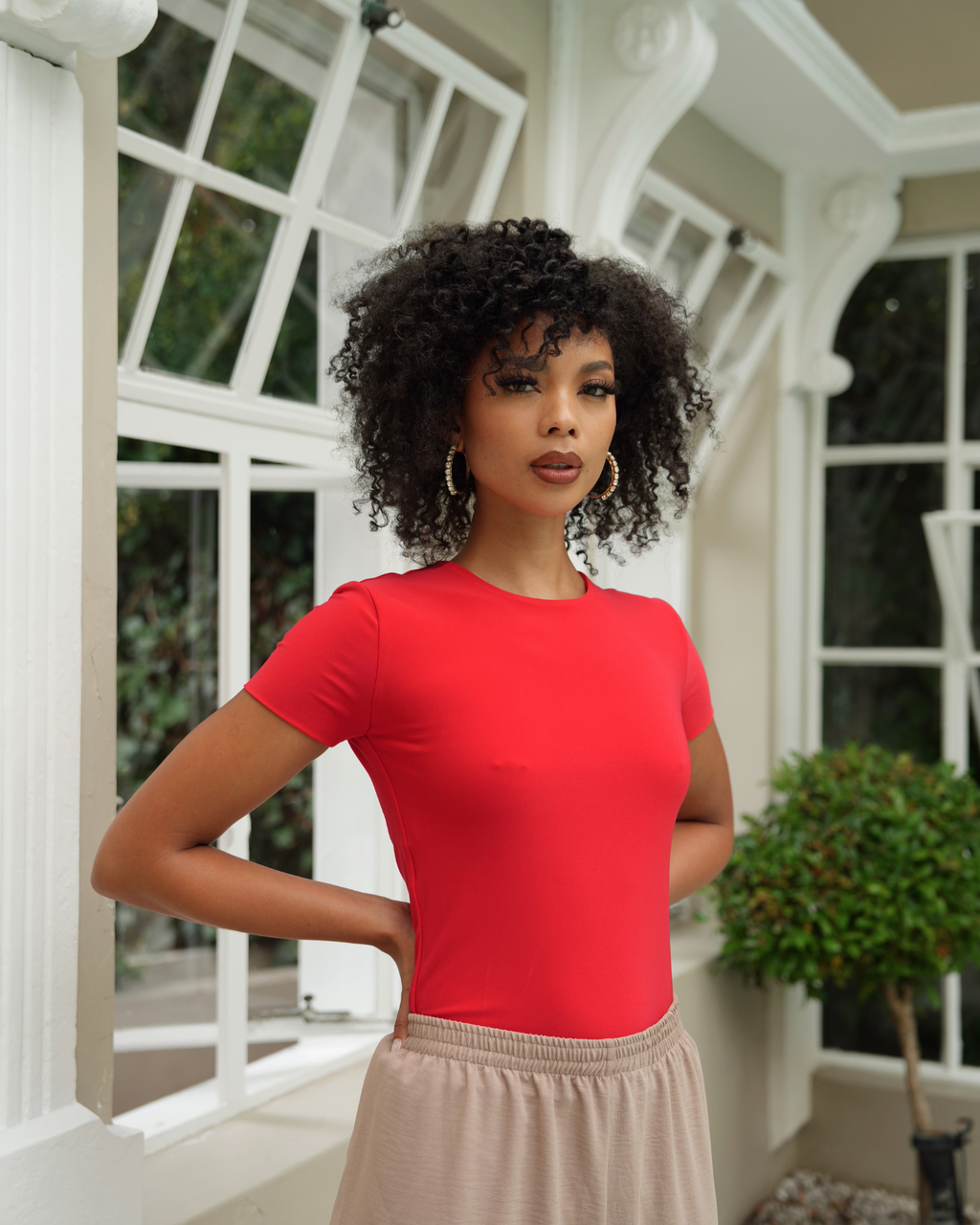 L | Red Basic T-shirt