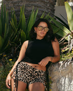 Black Lace Up Muscle Tee