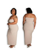 Tan Strapless Bodycon dress