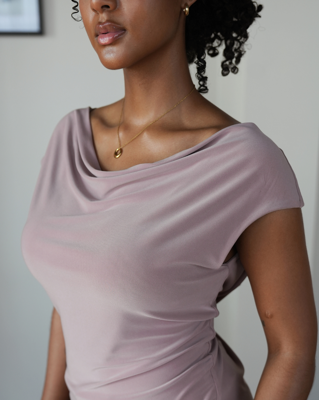Mocha Cowl Neck Top