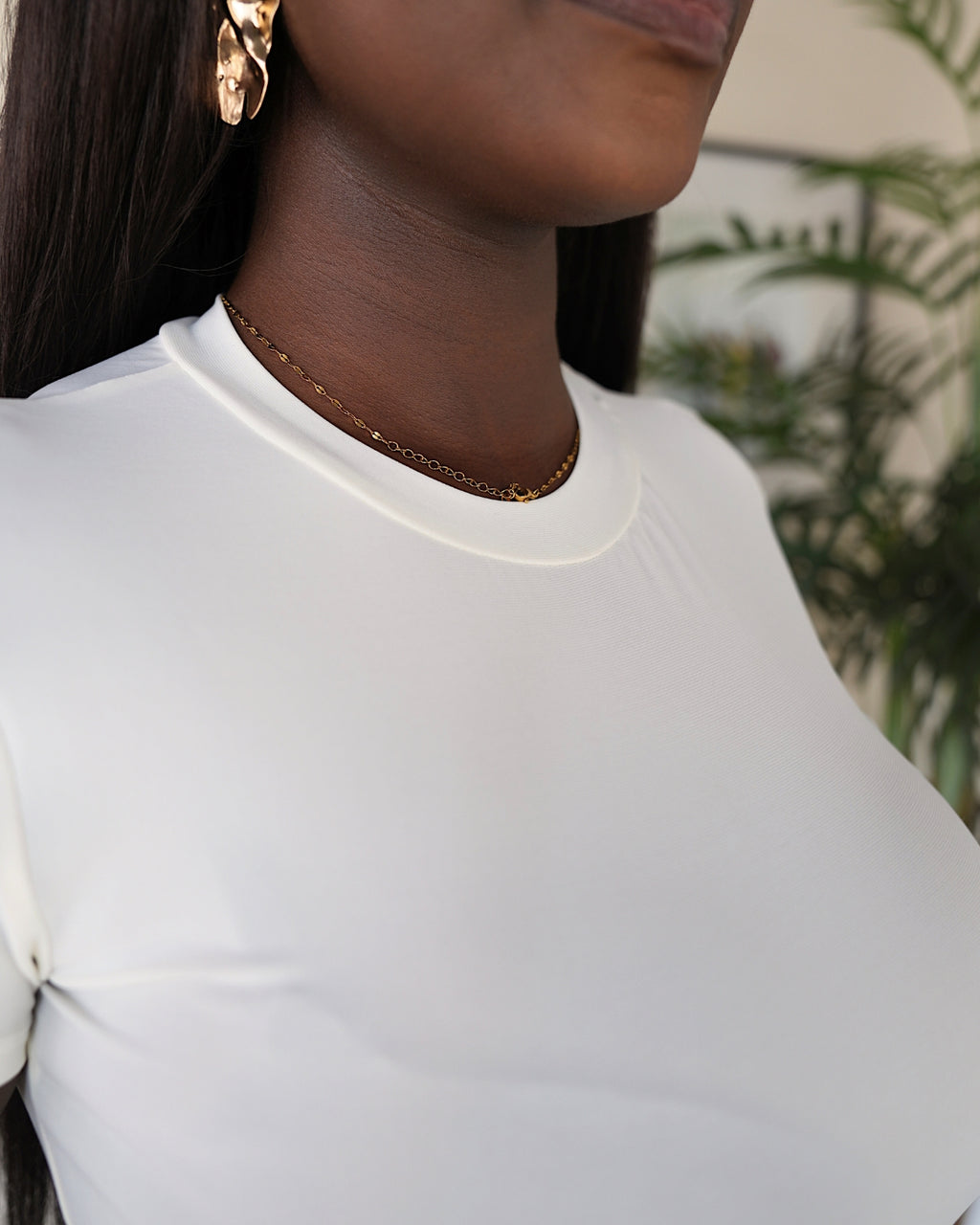 XL | Cream Lightweight Vest with Short T-shirt Sleeve