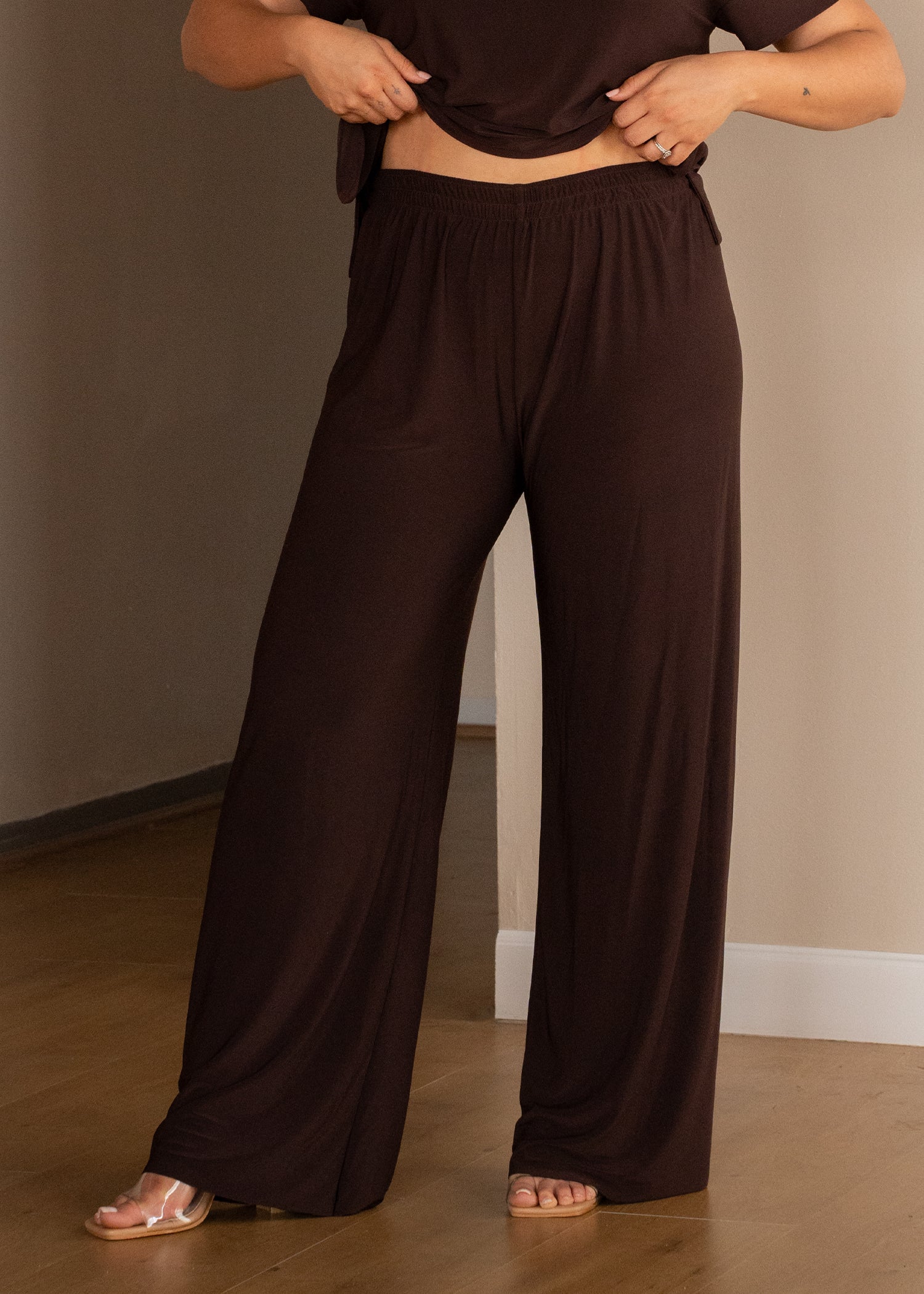 Chocolate Brown Straight Leg Resort Pants