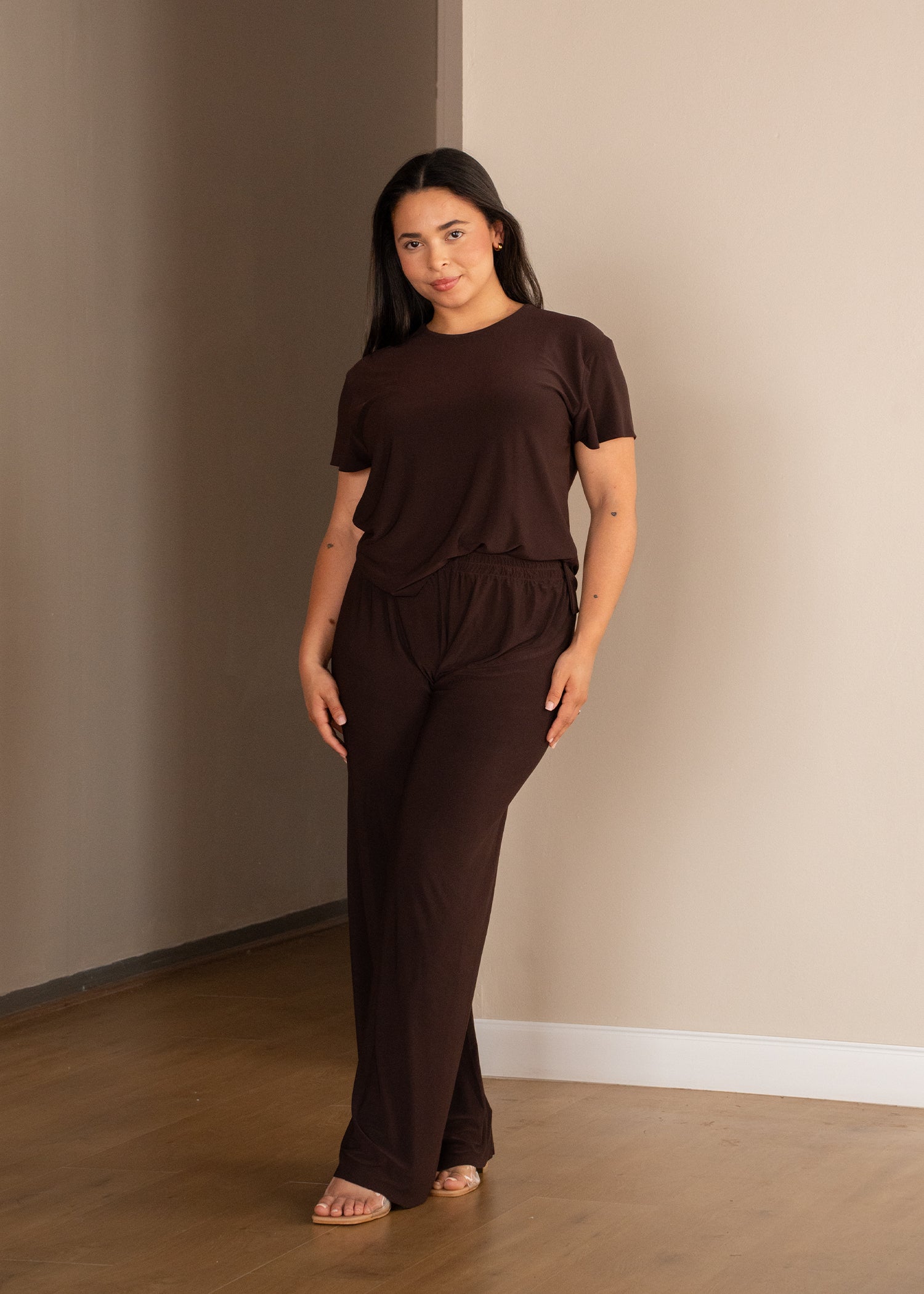 Chocolate Brown Straight Leg Resort Pants