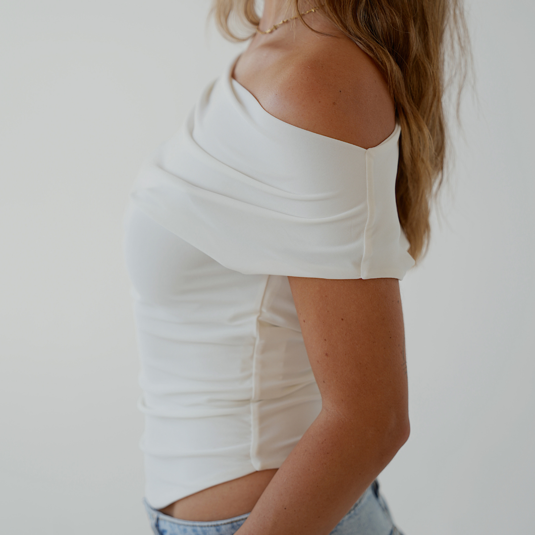 Cream Cowl Neck Top