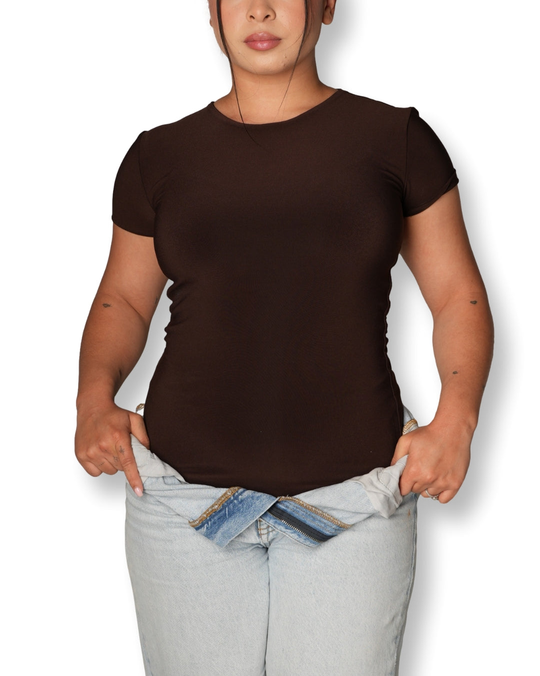 MEDIUM - Chocolate Brown Basic T-shirt