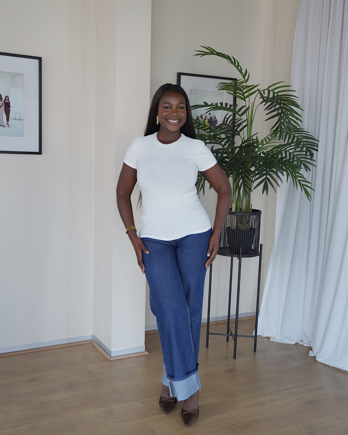 Cream Lightweight Vest with Short T-shirt Sleeve