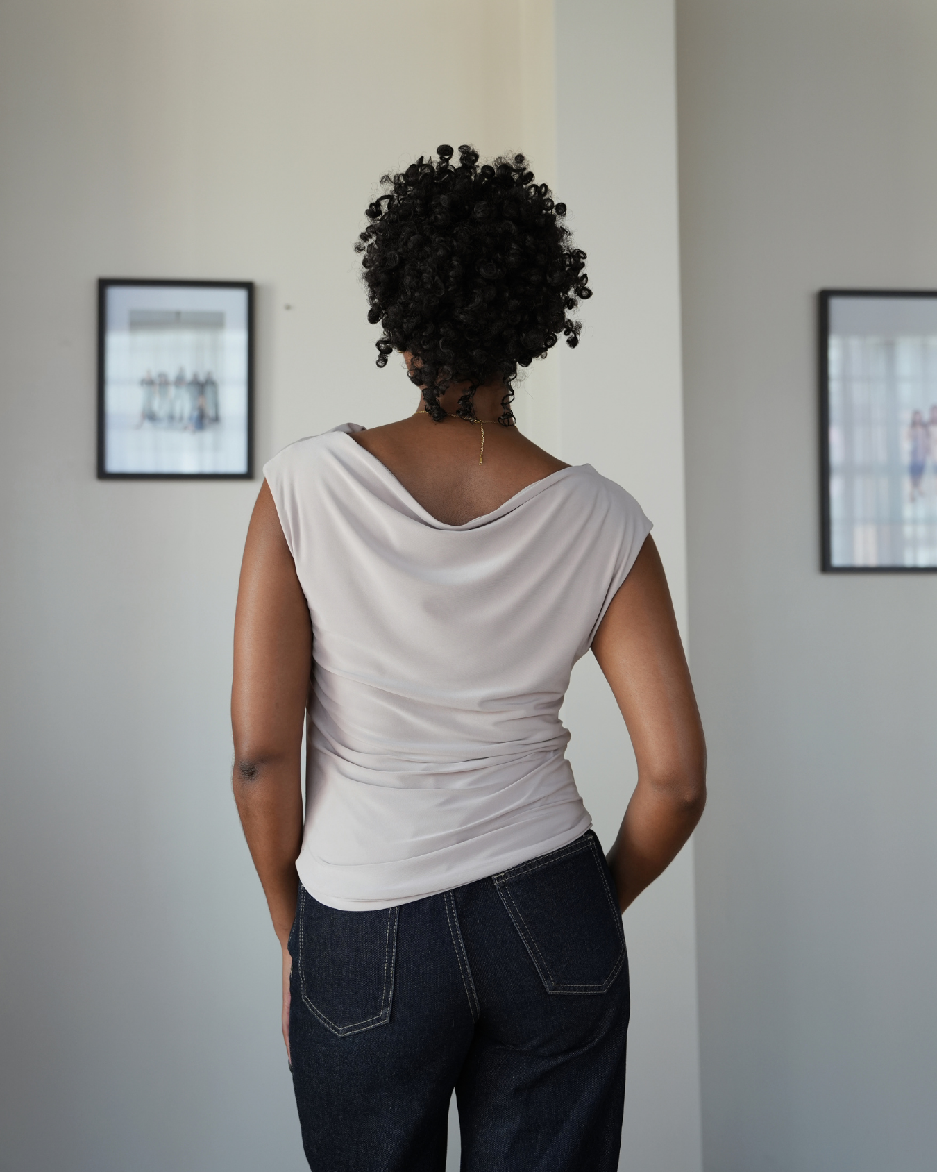 Tan Cowl Neck Top