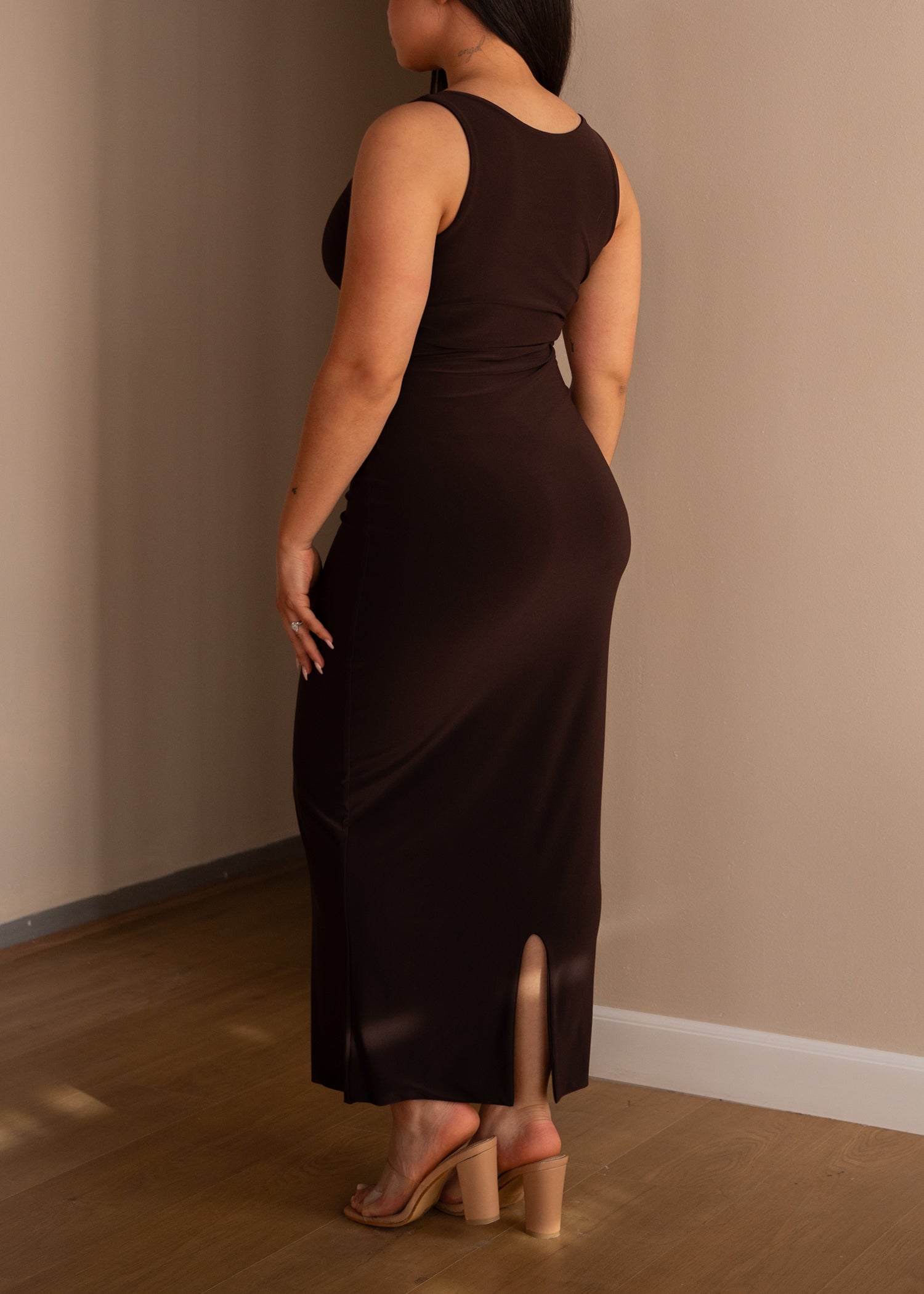 chocolate brown tank dress Brown Tank Top Short Lace Dress Lace Trim Corset Overlay Mini Dress In Chocolate Brown EGO