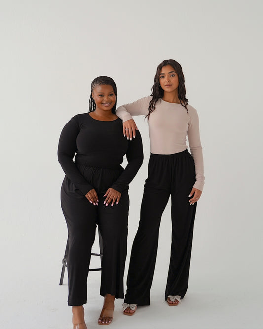 Black Straight Leg Resort Pants