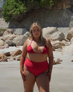 Red High-waisted Bottoms