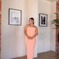 M | Peach Strapless Dress with Keyhole Cut-Out